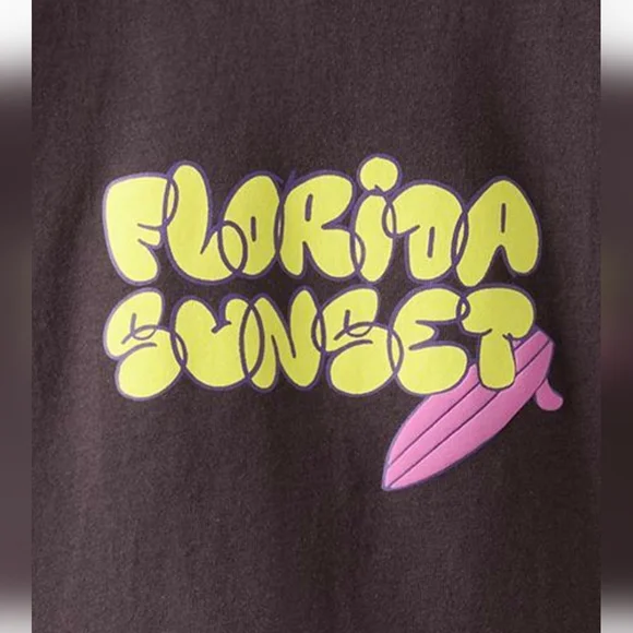 Zara Kids Chocolate Brown'Florida Sunset' Tee - Picture 7 of 7